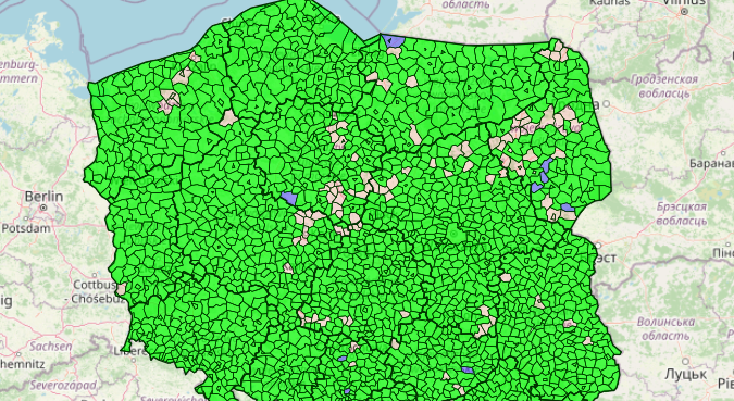 Podgląd mapy zgłoszeń do spisu